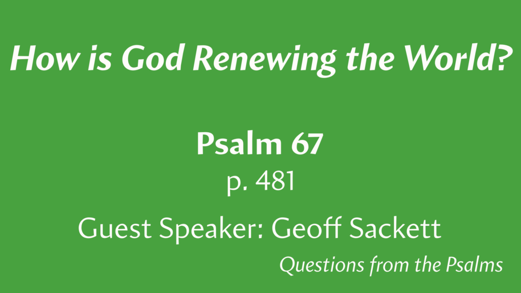 How Is God Renewing the World?