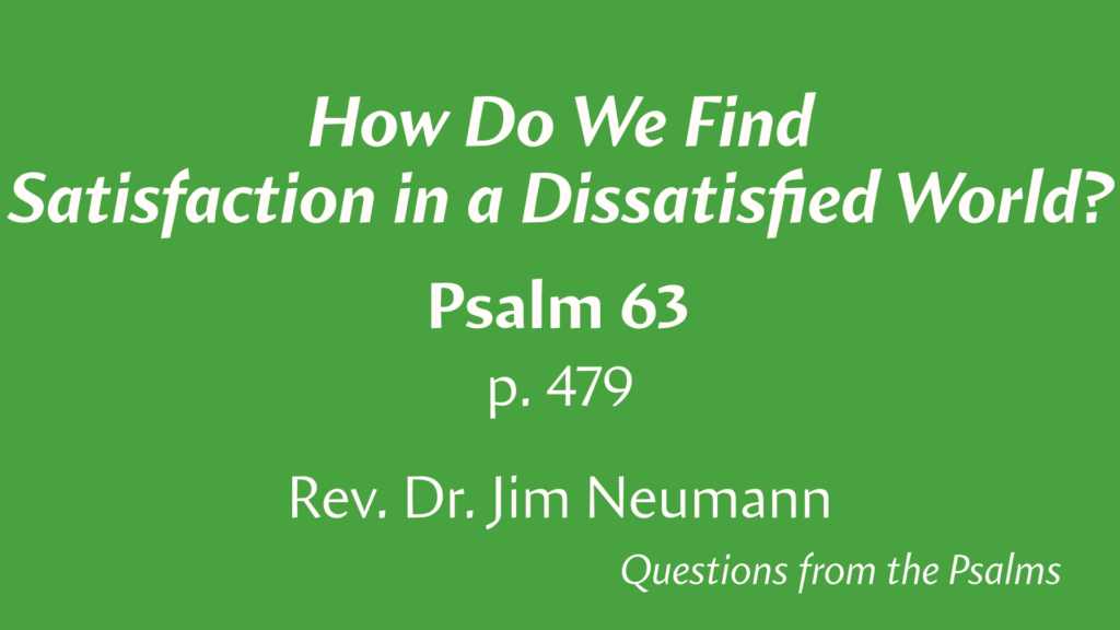 How Do We Find Satisfaction in a Dissatisfied World?