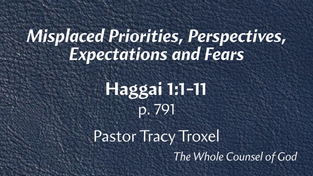 Misplaced Priorities, Perspectives, Expectations and Fears